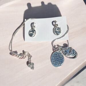 Angel Religious Psalm 91:11 Angelic Protection Necklace Set Retro Deadstock NEW